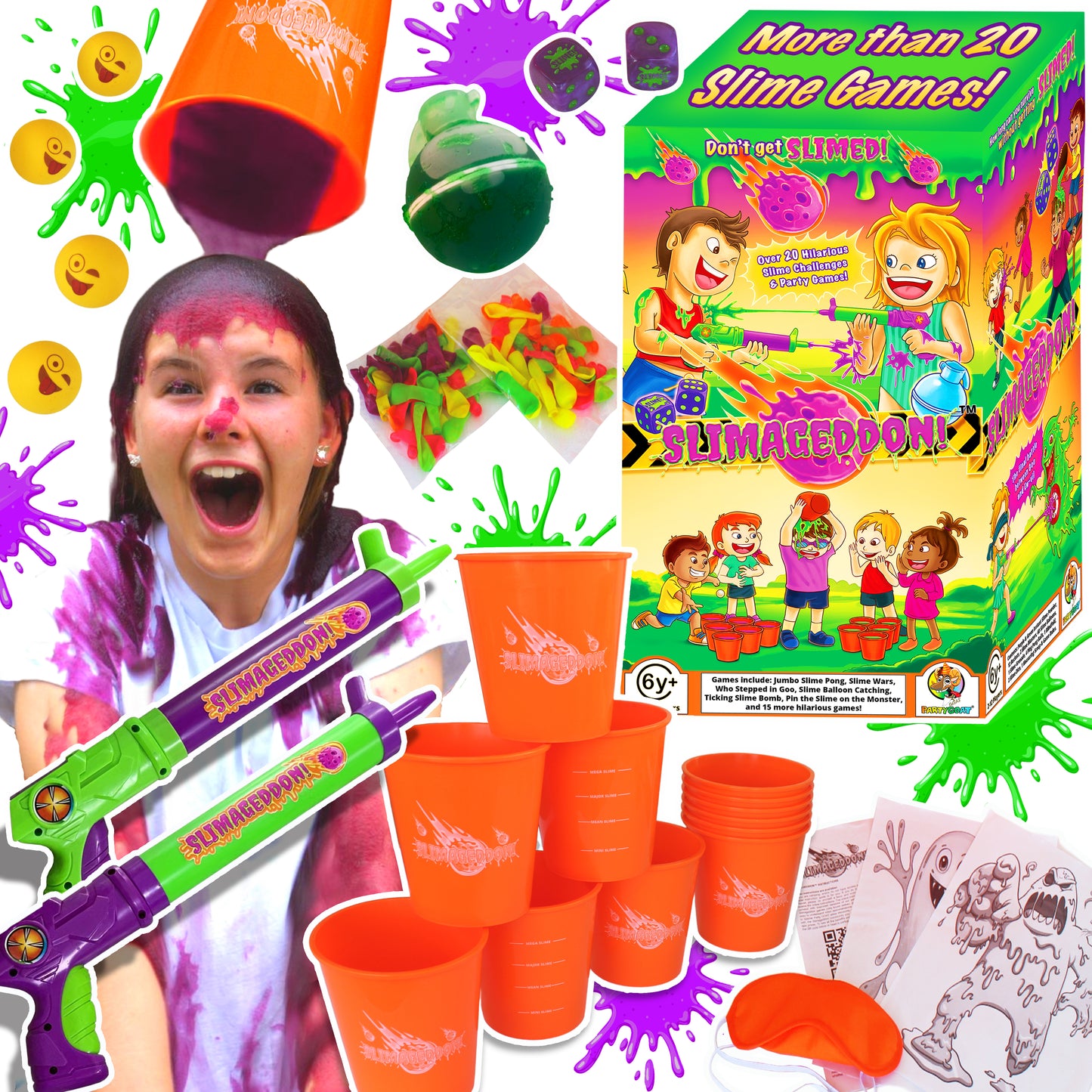 slimageddon slime party games family game backyard game for kids