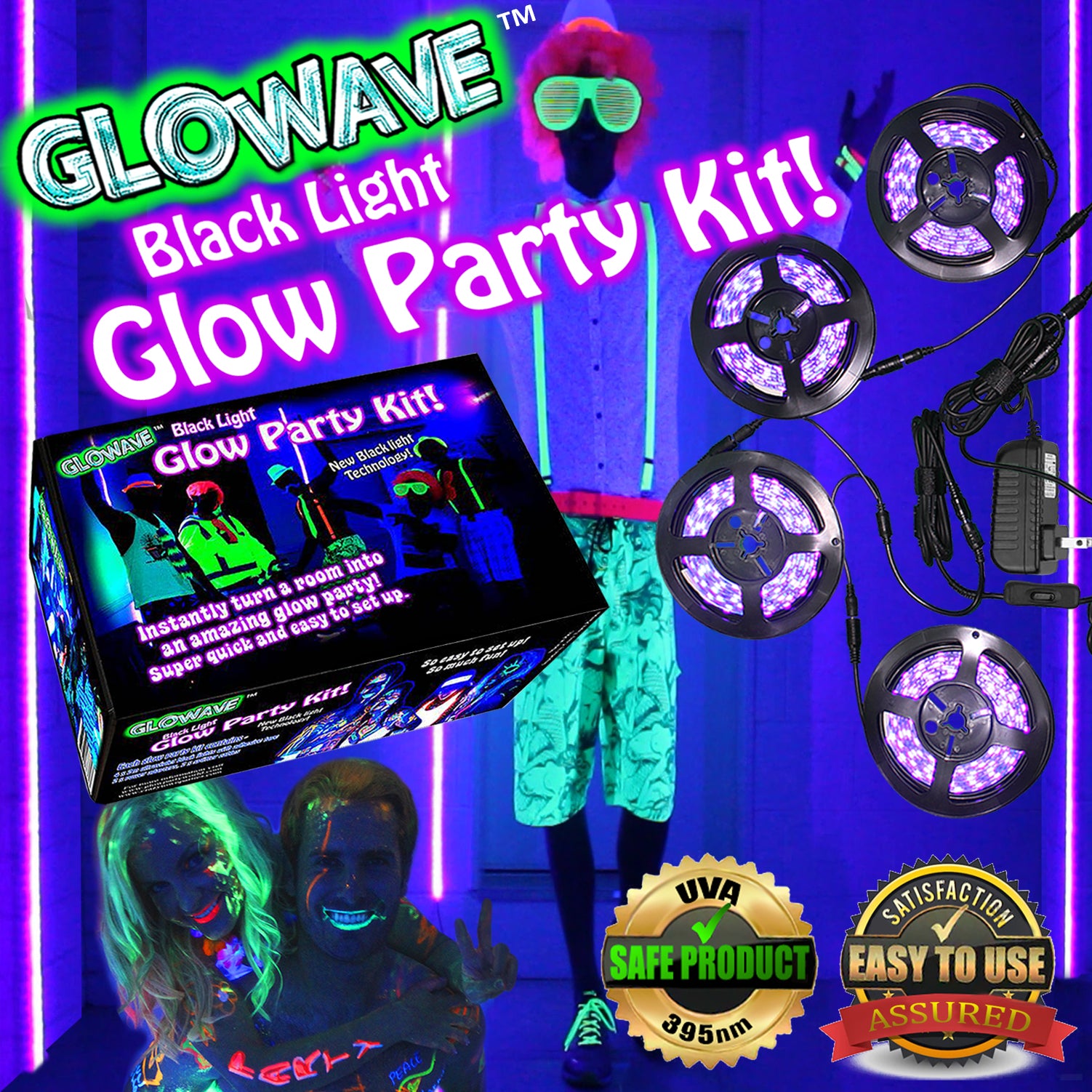 Black Light Glow Party Kit GLOWAVE! For epic glow in the dark