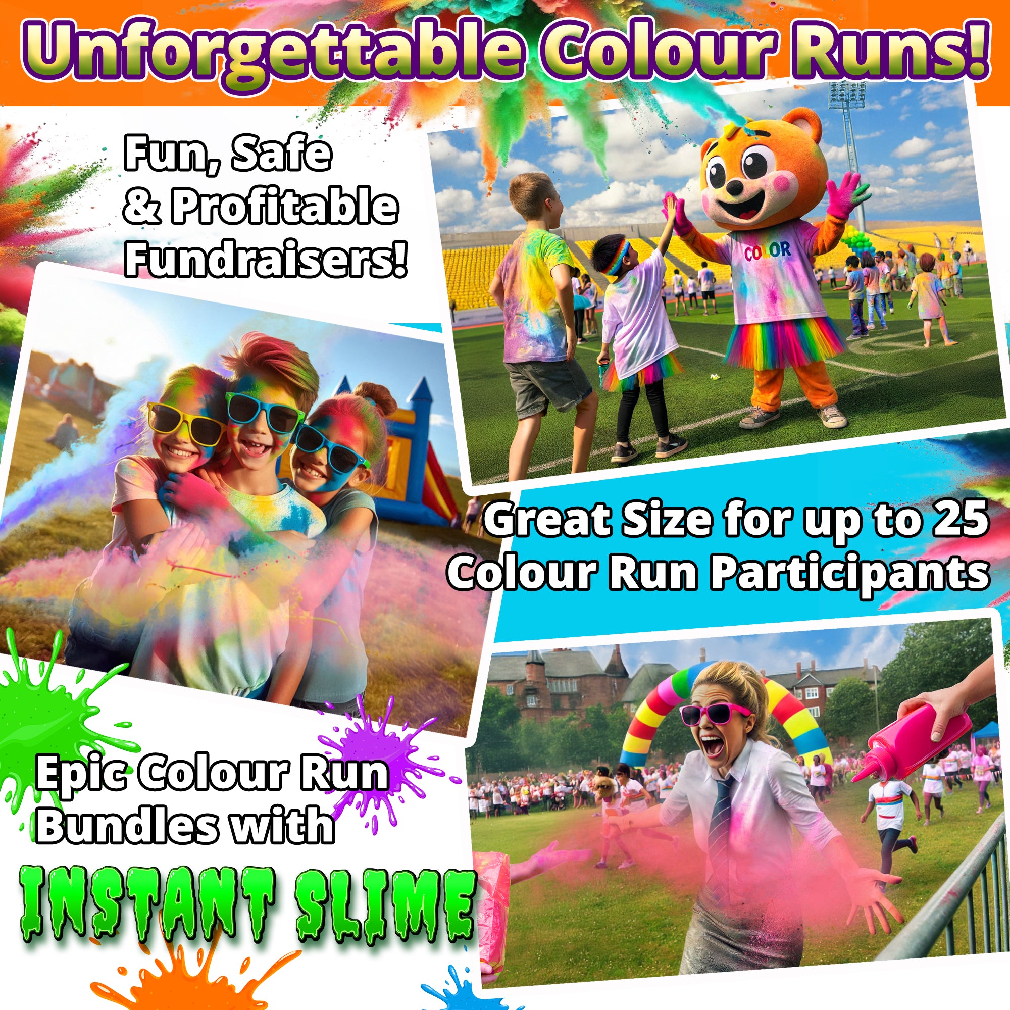 COLOUR WAR POWDER: 4 Colour Pack! 5.5kg for Colour Runs & Parties