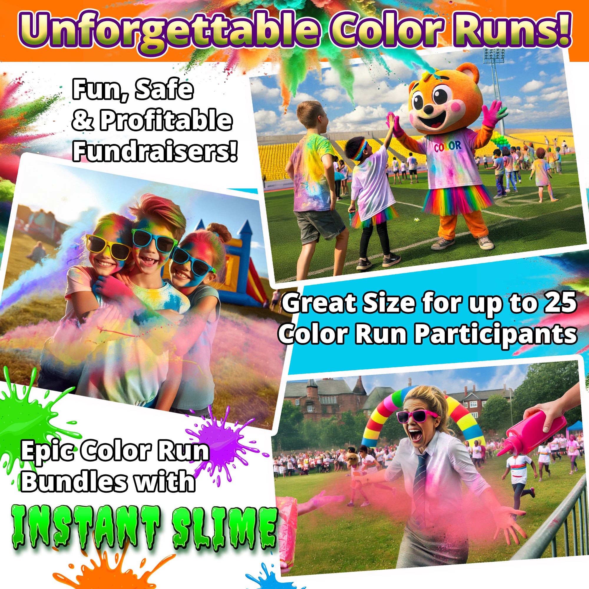 COLOUR WAR POWDER: 4 Colour Pack! 5.5kg for Colour Runs & Parties