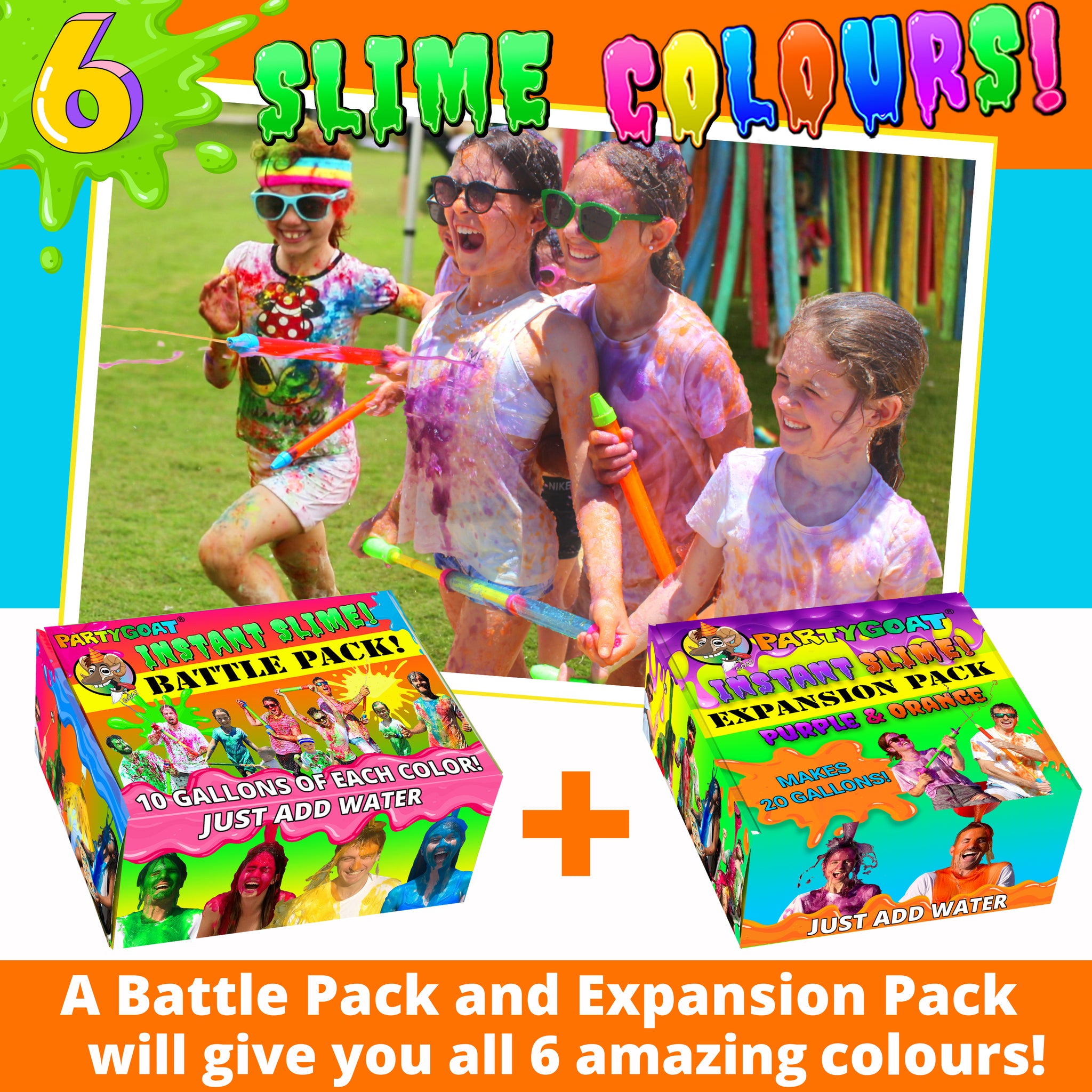 INSTANT SLIME BATTLE PACK! (Blue, Yellow, Pink & Green)