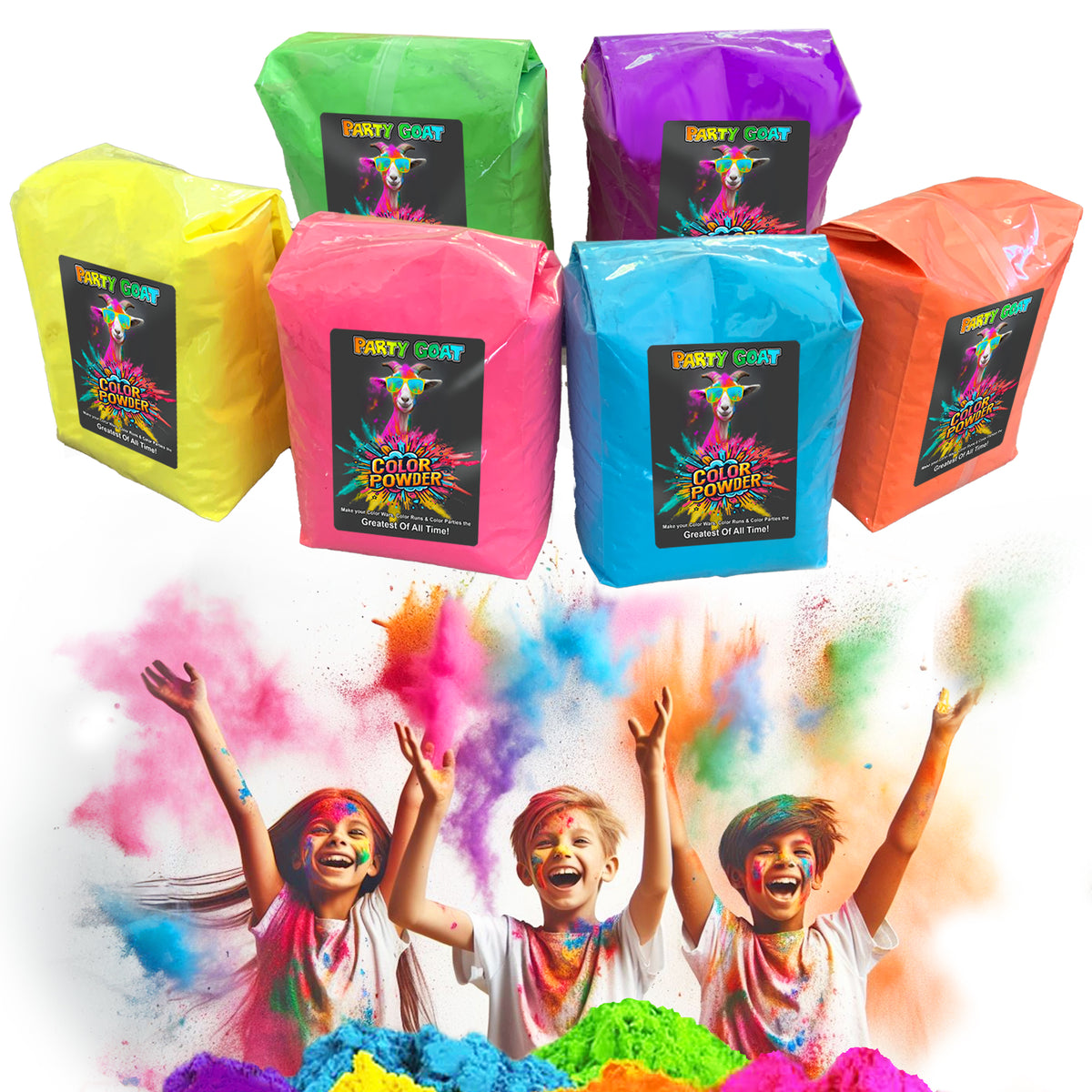 Holi Colour Powder, 6 Colour Pack! 18lbs for Colour Runs & Colour Wars ...