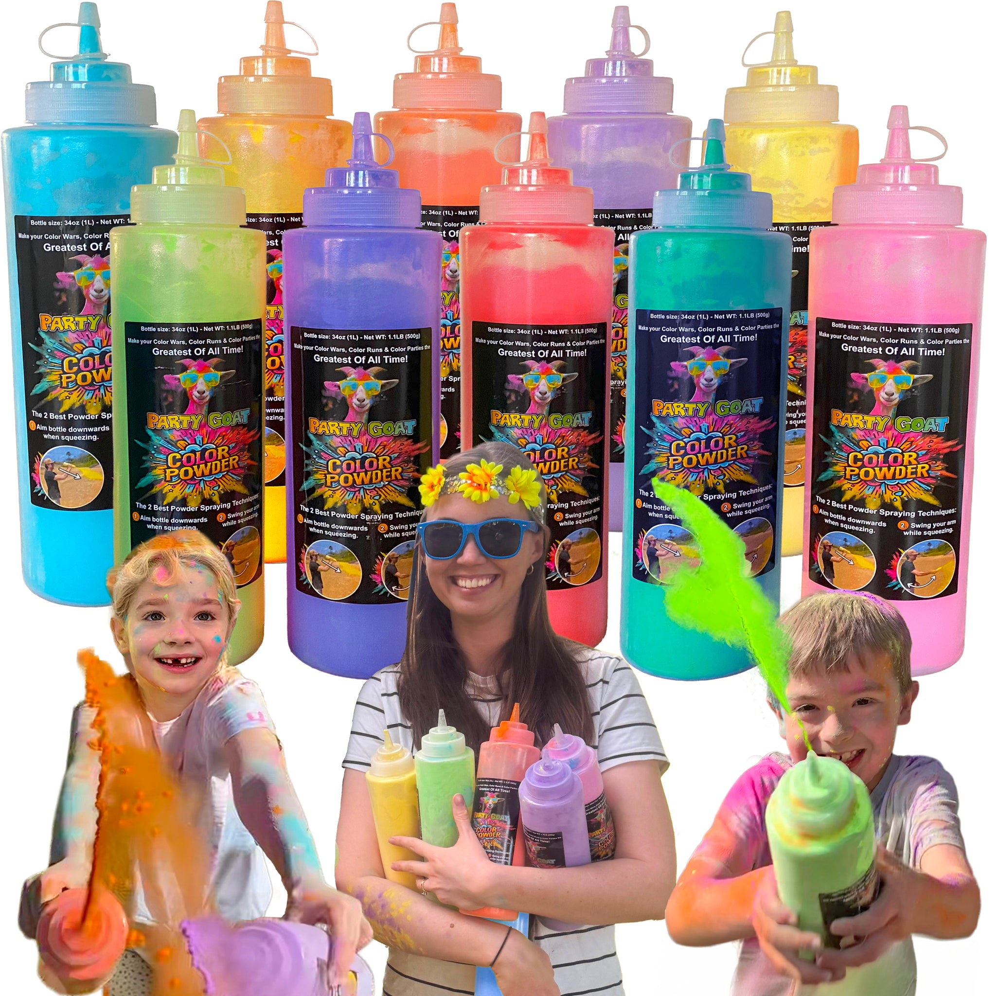 Buy Color Run Powder Squeeze bottles 10 pack of Holi powder Blasters