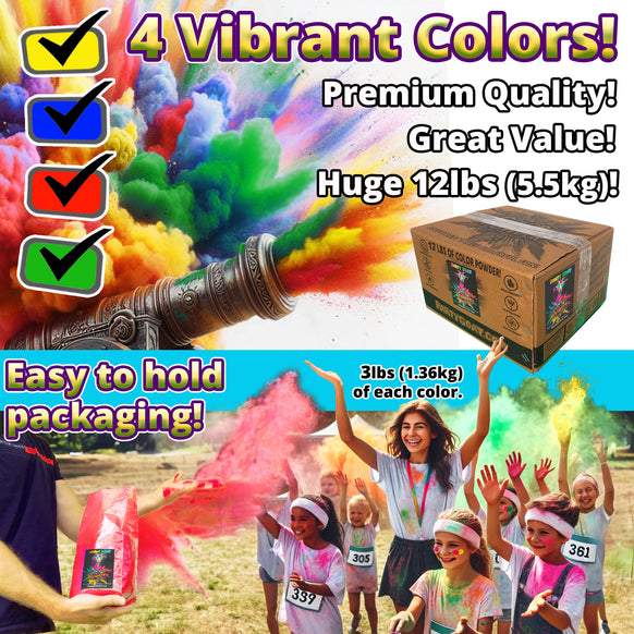 COLOUR WAR POWDER: 4 Colour Pack! 5.5kg for Colour Runs & Parties