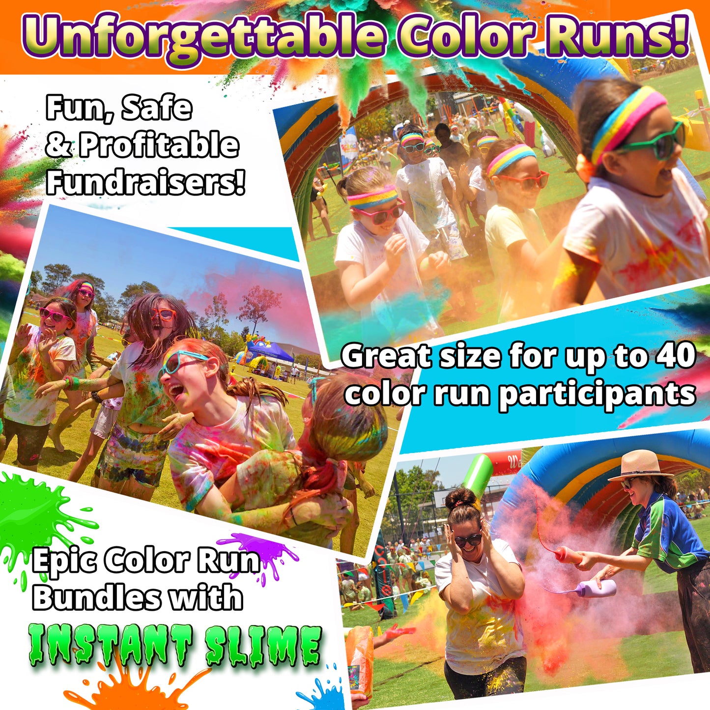 Holi Colour Powder, 6 Colour Pack! 8.16kg (18 lbs) for Colour Runs and Colour Wars